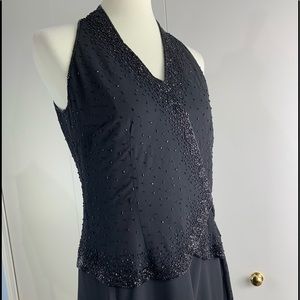 J Kara New York 6 Long formal beaded dress black